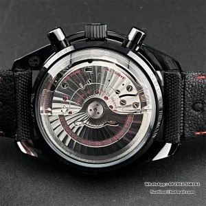 N1F A7750 Speedmaster 44mm  "Dark Side of The Moon" Real Ceramic Black Dial BlackNylon Strap - Image 6