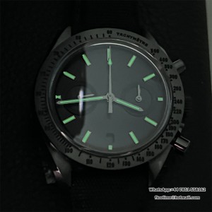 N1F A7750 Speedmaster 44mm  "Dark Side of The Moon" Real Ceramic Black Dial BlackNylon Strap - Image 9