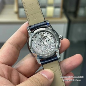 VSF A8500 De Ville Hour Vision 41mm Blue Dial Blue Leather Strap VSF A8500 41mm  Blue Leather Strap - Image 4