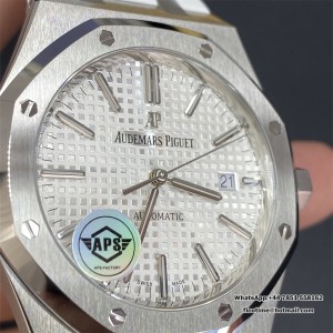 APSF A3120 AP Royal Oak 41mm 15400 White Dial White Rubber Strap - Image 8