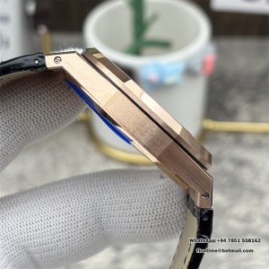 APSF A4302 AP Royal Oak 41mm 15500 RG Black Dial Black Leather Strap - Image 7