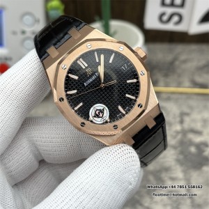 APSF A4302 AP Royal Oak 41mm 15500 RG Black Dial Black Leather Strap - Image 8