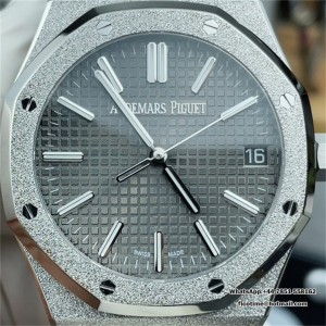 APSF A4302 AP Royal Oak 41mm 15500 Frosted Gold Grey Dial SS Bracelet - Image 6