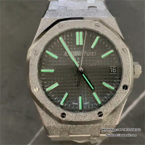 APSF A4302 AP Royal Oak 41mm 15500 Frosted Gold Grey Dial SS Bracelet - Image 7