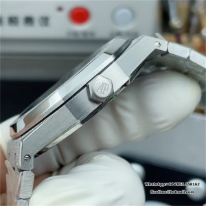 APSF A4302 AP Royal Oak 41mm 15500 Frosted Gold Grey Dial SS Bracelet - Image 9