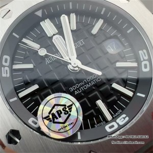 APSF SA3120 AP Royal Oak Offshore 42mm 15710 Black Dial Black Rubber Strap - Image 3