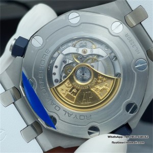 APSF SA3120 AP Royal Oak Offshore 42mm 15710 White Dial White Rubber Strap - Image 3
