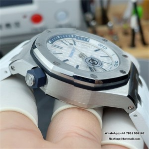 APSF SA3120 AP Royal Oak Offshore 42mm 15710 White Dial White Rubber Strap - Image 4