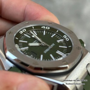 APSF SA3120 AP Royal Oak Offshore 42mm 15710 Green Dial Green Rubber Strap - Image 5