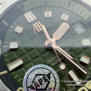 APSF SA4308 AP Royal Oak Offshore 42mm 15720 Green Dial Green Rubber Strap - Image 7