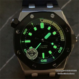 APSF SA4308 AP Royal Oak Offshore 42mm 15720 Black Dial Black Rubber Strap - Image 8