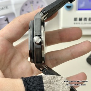 APSF SA3120 AP Royal Oak Offshore 42mm 15707 Ceramic Bezel Black Dial Black Rubber Strap - Image 5