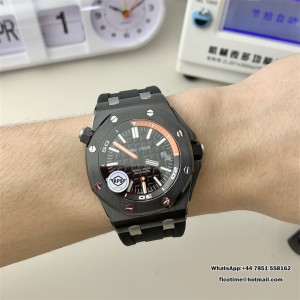APSF SA3120 AP Royal Oak Offshore 42mm 15707 Ceramic Bezel Black Dial Black Rubber Strap - Image 6