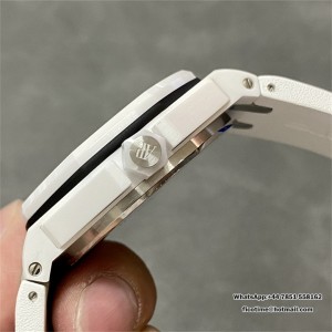 APSF SA3120 AP Royal Oak Offshore 42mm 15707 Ceramic Bezel White Dial White Rubber Strap - Image 6