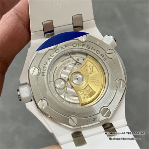 APSF SA3120 AP Royal Oak Offshore 42mm 15707 Ceramic Bezel White Dial White Rubber Strap - Image 9