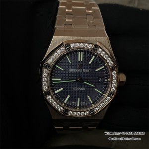 TWF A3120 AP Royal Oak 37mm 15451 Diamond Bezel Purple Dial SS Bracelet - Image 9