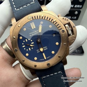 VSF P9000 PAM1074 42mm Submersible Bronze Blue Dial Blue Leather Strap - Image 7