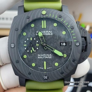 VSF P9000 PAM961 47mm Submersible Carbon Black Dial Green Rubber Strap - Image 4