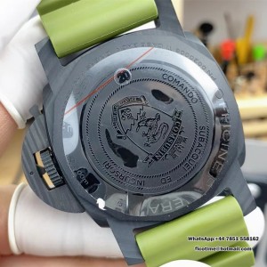 VSF P9000 PAM961 47mm Submersible Carbon Black Dial Green Rubber Strap - Image 7