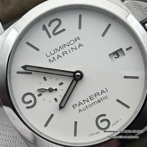 VSF P9000 PAM1314 44mm Luminor White Dial Brown Leather Strap - Image 9