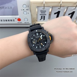 VSF P9000 PAM1324 44mm Submersible GMT Carbon Blue Dial Black Rubber Strap - Image 4