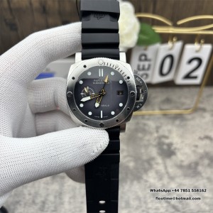 VSF P9000 PAM1323 44mm Submersible GMT Gradient Grey Dial Black Rubber Strap - Image 7