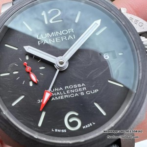 VSF P9010 PAM1096 42mm Luminor GMT Titanium Black Dial Black Leather Strap - Image 3