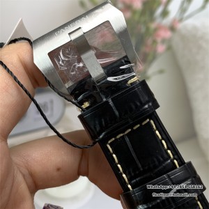 VSF P9000 PAM312 44mm Luminor Black Dial Black Leather Strap - Image 3