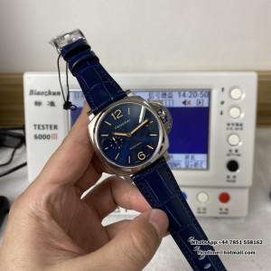 VSF P9000 PAM927 42mm Luminor Due Blue Dial Blue Leather Strap - Image 6