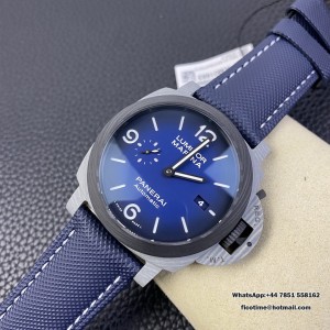 VSF P9010 PAM1663 44mm Luminor Carbon Gradient Blue Dial Blue Nylon Strap - Image 6