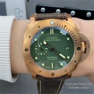 VSF P9000 PAM382 47mm Submersible Bronze Green Dial Green Leather Strap - Image 8