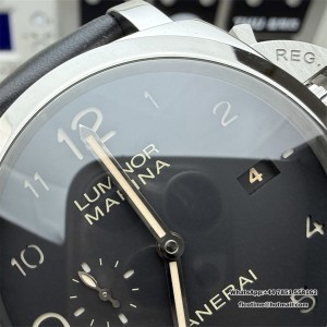 VSF P9000 PAM359 44mm Luminor Black Dial Black Leather Strap - Image 5