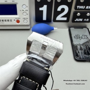 VSF P9000 PAM359 44mm Luminor Black Dial Black Leather Strap - Image 7