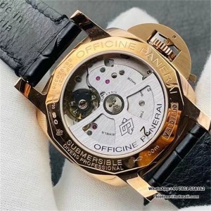 VSF OP XXXIV PAM974 42mm Submersible RG Black Dial Black Leather Strap - Image 4