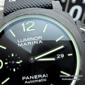VSF P9010 PAM1118 44mm Luminor Carbon Black Dial Black Nylon Strap - Image 5