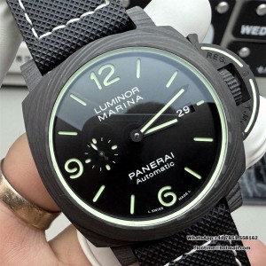 VSF P9010 PAM1118 44mm Luminor Carbon Black Dial Black Nylon Strap - Image 6