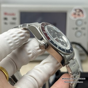 ZF A2836 Black Bay GMT 41mm Blue/Red Bezel Black Dial SS Bracelet - Image 6