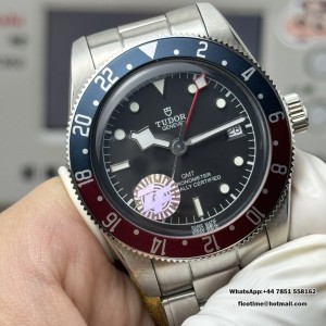 ZF A2836 Black Bay GMT 41mm Blue/Red Bezel Black Dial SS Bracelet - Image 8