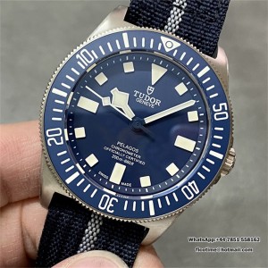 M+ 8N-24 Pelagos 42mm Titanium Blue Ceramic Bezel Blue Dial Nylon Strap - Image 3
