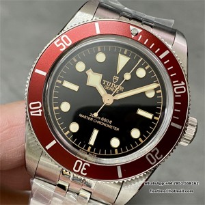 ZF A2824 Black Bay 41mm Red Bezel Black Dial SS Bracelet - Image 5
