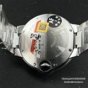 AF NH05A Ballon Bleu De Cartier 33mm White Dial Diamond Marker Two Hands SS Bracelet - Image 9