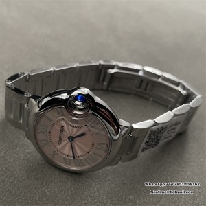 AF Swiss Quartz Ballon Bleu De Cartier 33mm Pink Dial SS Bracelet - Image 3