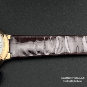 AF A2824 Ballon Bleu De Cartier 42mm RG White Dial Brown Leather Strap - Image 4