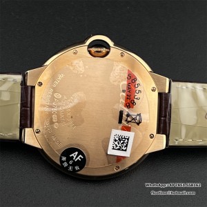 AF A2824 Ballon Bleu De Cartier 42mm RG White Dial Brown Leather Strap - Image 7