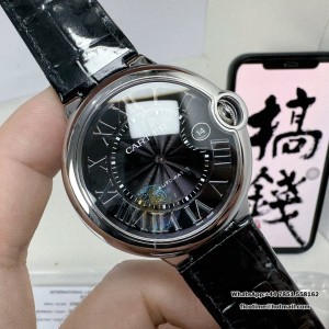 V6 A2824 Ballon Bleu De Cartier 42mm Black Dial Black Leather Strap - Image 1