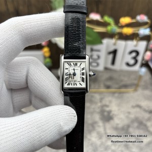 AF Swiss Quartz Tank Must 29.5x22mm White Dial Black Leather Strap - Image 1