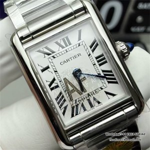 AF Swiss Quartz Tank Must 29.5x22mm White Dial SS Bracelet - Image 8