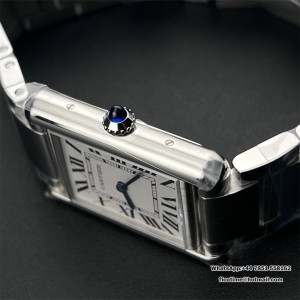 K11F Swiss Quartz Tank Must Medium 25.5mm White Dial SS Bracelet - Image 3