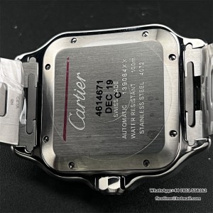 BVF MY9015 Santos Large 40mm Black Bezel Grey Dial SS Bracelet - Image 8