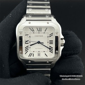 BVF MY9015 Santos Large 40mm White Dial SS Bracelet - Image 1